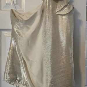 Trina Turk cold shoulder metallic top